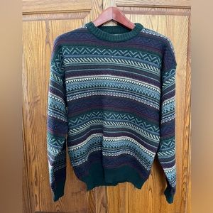 Munsing Wear Golf Classics Crew Neck Striped Sweater Mens Size L